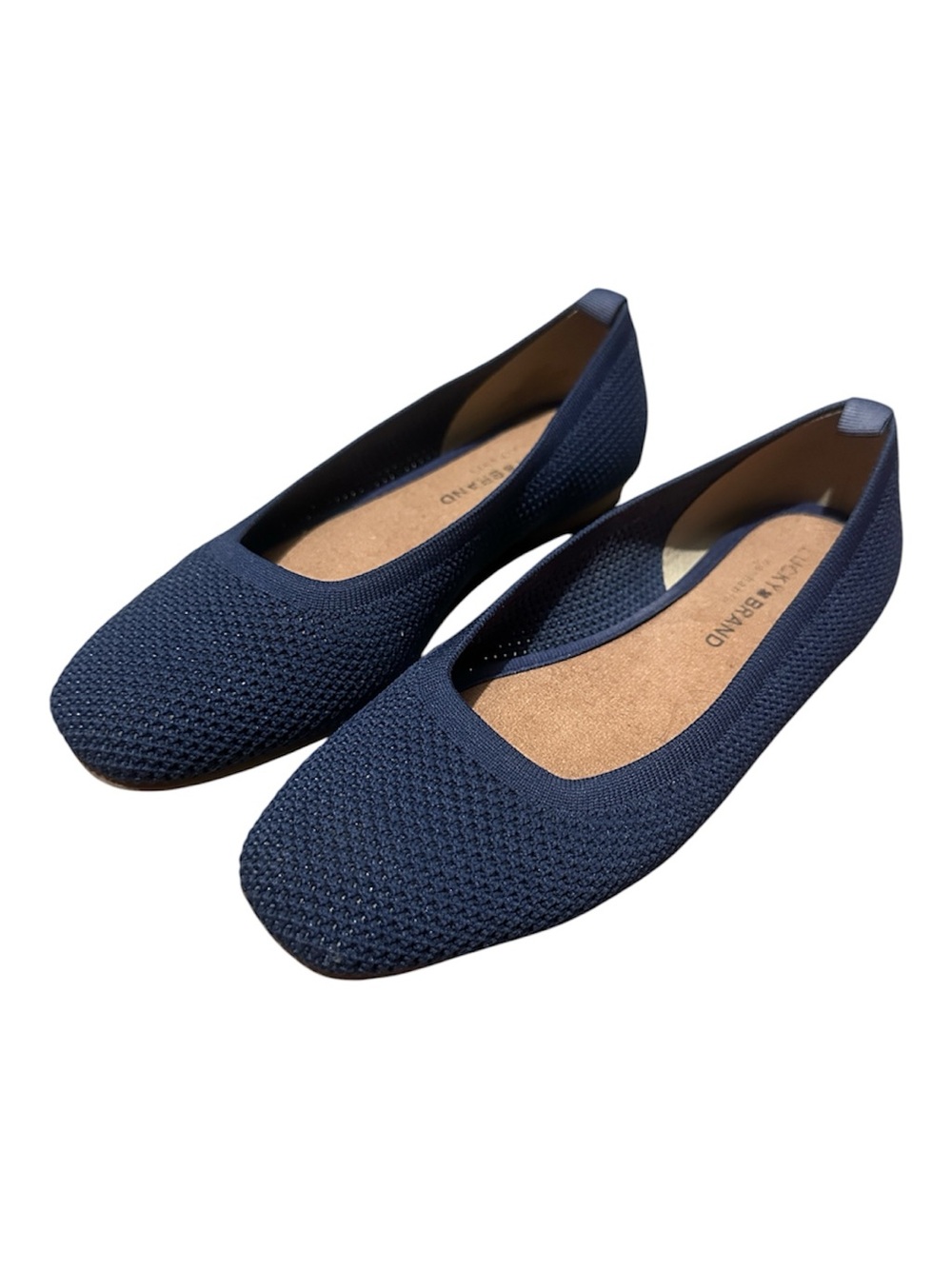 Lucky Brand Navy Knit Ballet Flats - Textured Slip-Ons